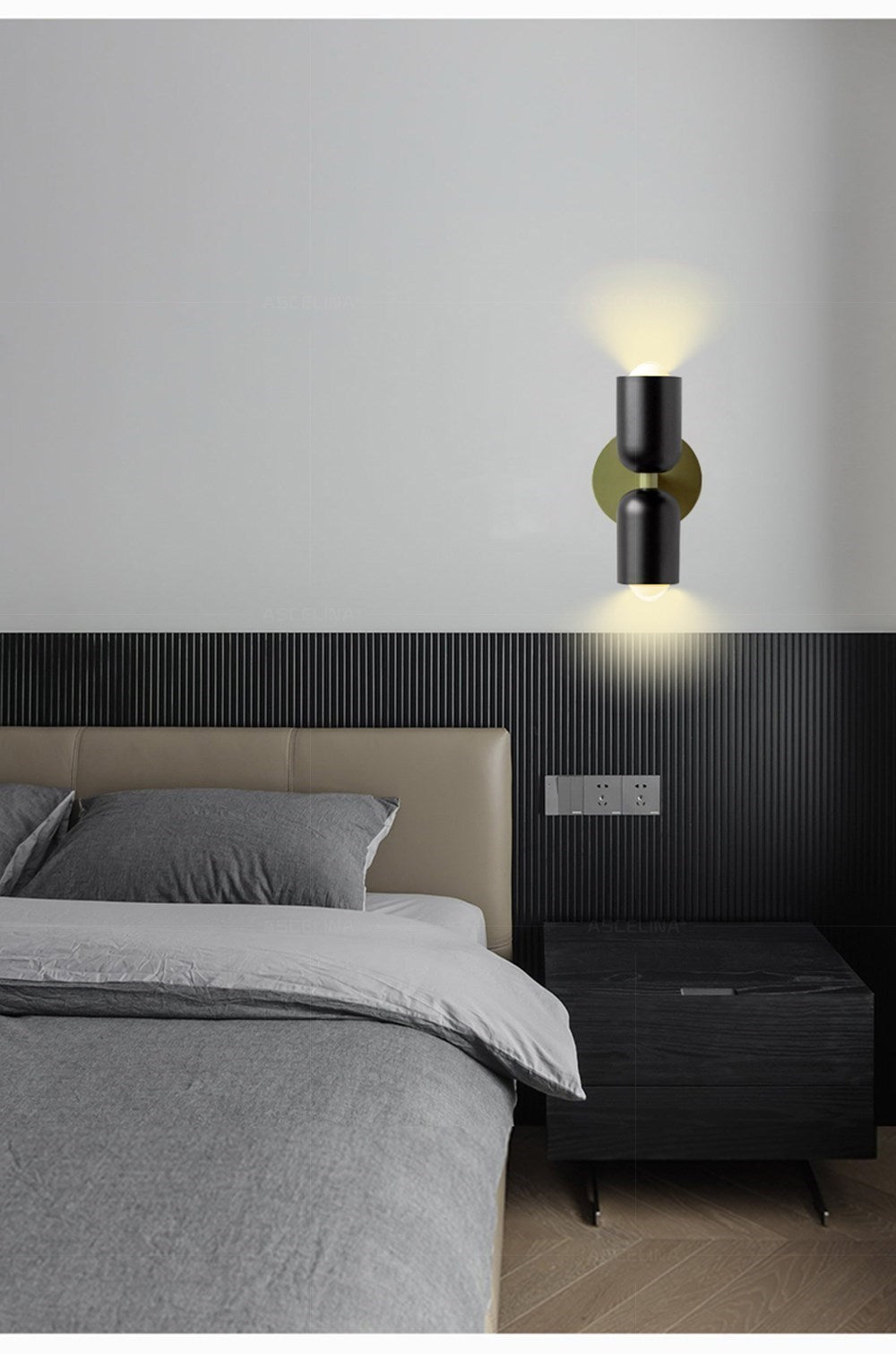 Bedside Lamp, Nordic Double Head Wall Light,Custom Color Wall Lamp