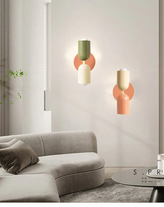 Colorful Sconces Indoor Lighting Room Led Wall Lamp Double Heads Wall Light